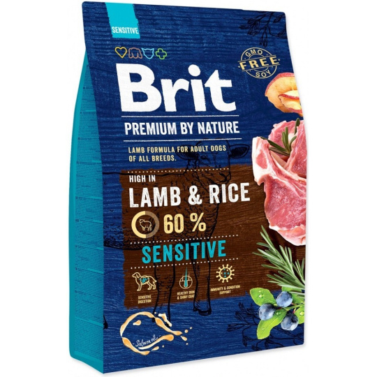 Brit  3kg premium Dog by  Nature Sensitive Lamb+Rice