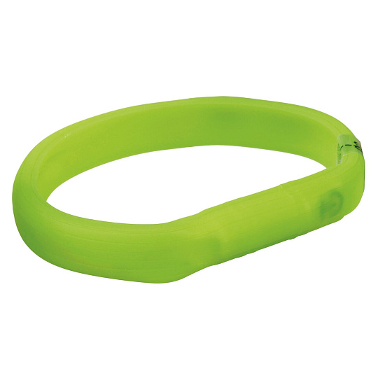 USB svítící obojek PLOCHÝ L-XL:70cm / 18mm, zelený