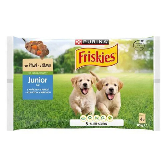 Friskies 4 x85g kapsa Junior kuřecí s mrkví ve šťávě