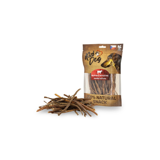 KIDDOG 100% Natural Snack, hovězí střívka tenká 12 cm / 120 g
