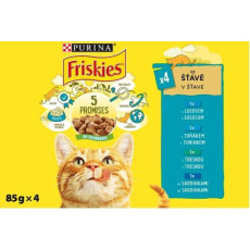 FRISKIES  pro kočky Multipack 4 x 85g ( s treskou, lososem, tuňákem ,sardinkou )