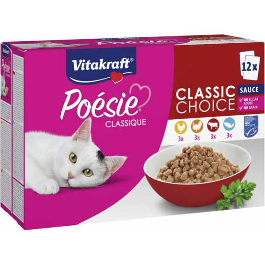 Poésie Classique Multipack 12 x 85 g kuře, krocan, hovězí, ryba v omáčce kapsa