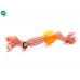 JK- Bavlněný pískací uzel+ TPR míč 33cm, oranžový