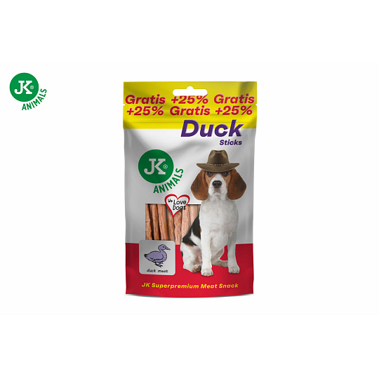 Kachní tyčinky, masový pamlsek, +25 % Gratis, 100 g