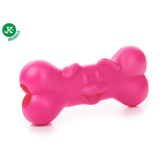 JK - hračka pro psy kost z termoplastické pryže 8cm, růžová
