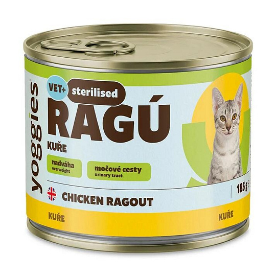 Yoggies RAGÚ pro kastrované kočky, kuřecí monoprotein 185 g