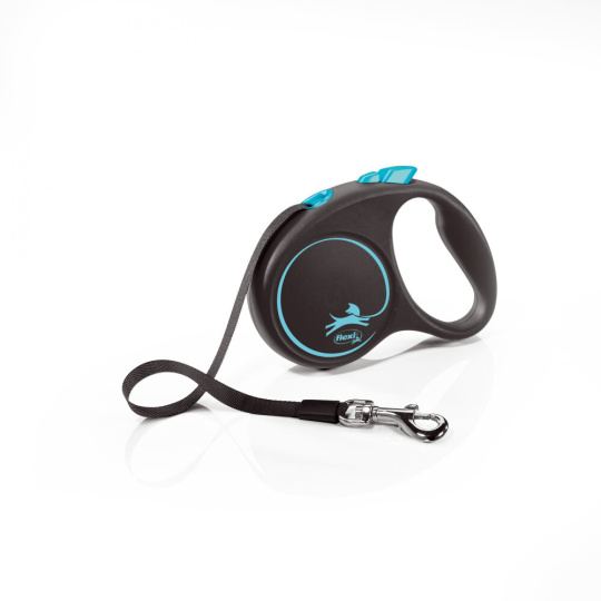 Vodítko FLEXI Black Design L pásek 5m/50kg modrá