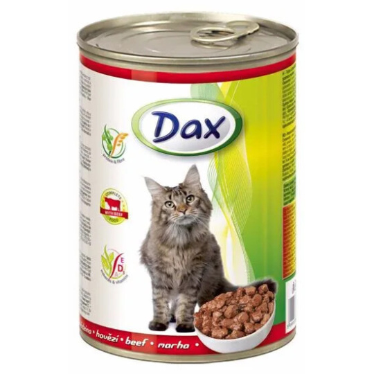 DAX hovězí kousky pro kočky 415g
