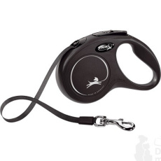 Vodítko FLEXI Classic New S pásek 5m / 15kg, černé