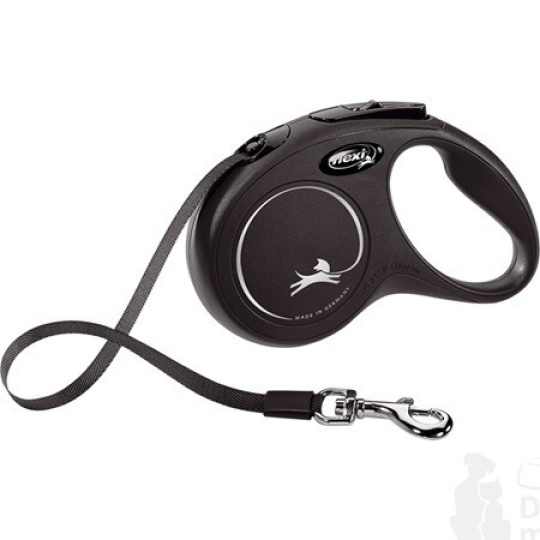 Vodítko FLEXI Classic New S pásek 5m / 15kg, černé Vodítko FLEXI Classic New S pásek 5m / 15kg, černé