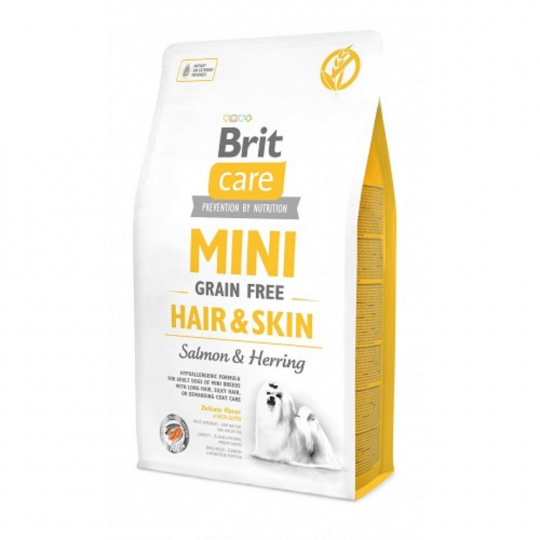 Brit Care Mini 0,4kg Hair Skin grain free Salmon+Herring