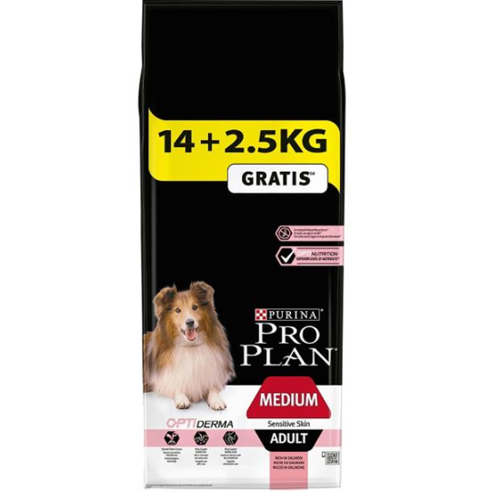 PURINA PROPLAN MEDIUM ADULT losos 14kg+2,5kg