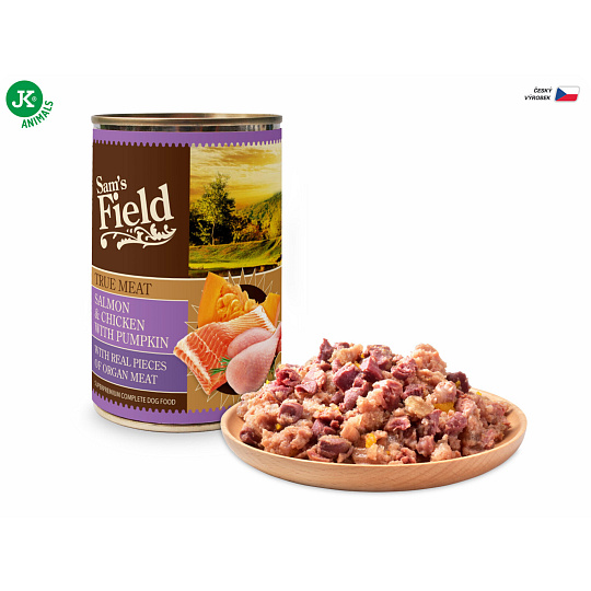 Sams Field True Salmon / Chicken with Pumpkin, superprémiová konzerva, 400 g (Sams Field)