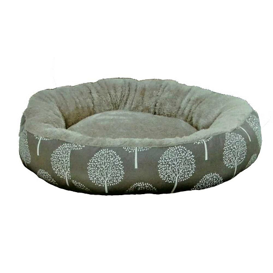 Pelíšek JUKO plyš - kruhový, vzor Strom vel. S 53 x 10 cm
