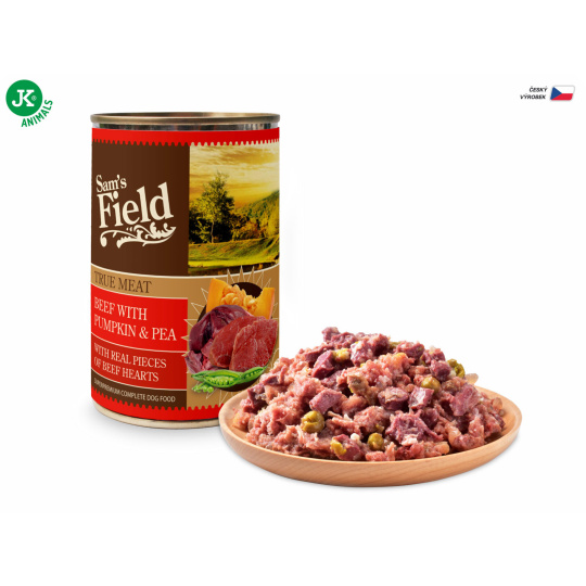 Samś Field True Beef Meat with Pumpkin / Pea, superprémiová konzerva, 400 g (Sams Field)