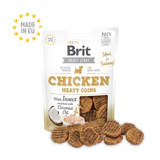 Brit Jerky - 200g Chicken with Insect  Meaty Coins