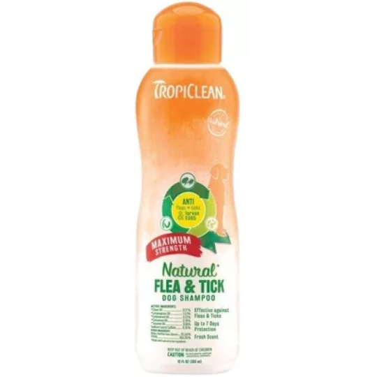 Tropiclean antiparazitní šampón Flea and Tick maximum Strength 355 ml