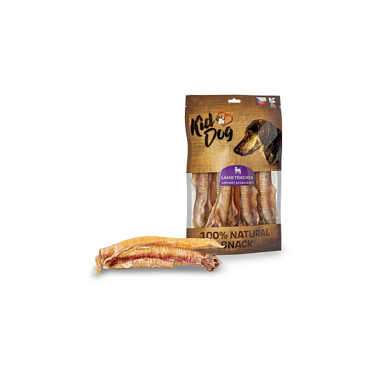 KIDDOG 100 % Natural Snack jehněčí průdušnice (hrtan) 250 g / 10 -11 ks