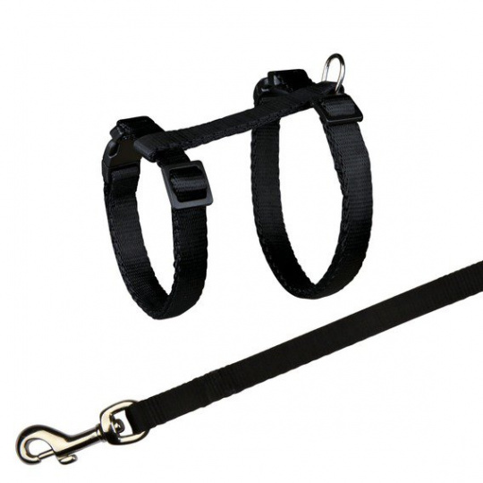 Postroj s rychlouzávěry + vodítko na kočku 26-43cm/10mm 1,2m