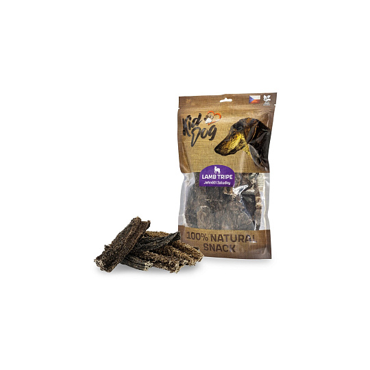 KIDDOG 100% Natural Snack, jehněčí žaludek, 12 cm / 300 g KIDDOG 100% Natural Snack, jehněčí žaludek, 12 cm / 300 g