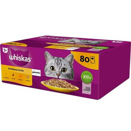 Whiskas 85gx 80ks kapsička drůbeží výběr v želé catb