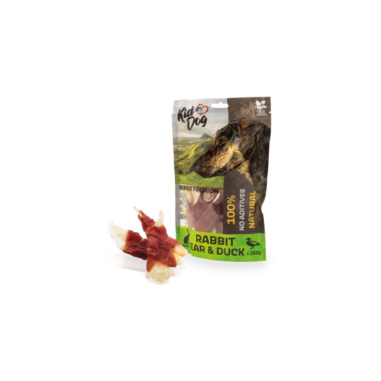 KIDDOG SUPER PREMIUM 100% kachní prsa na králičím uchu 150 g