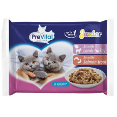 PreVital 4x100g kapsa junior maso+ryba v omáčce cat