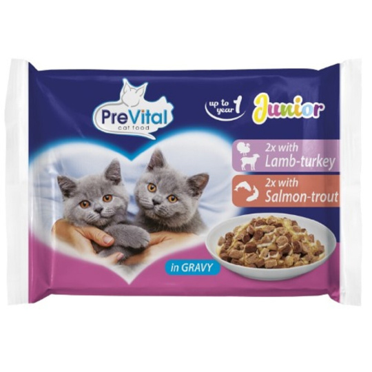 PreVital 4x100g kapsa junior maso+ryba v omáčce cat