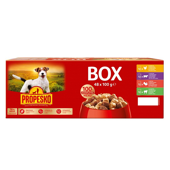 Propesko Dog Mix masa, kapsa 48 x 100 g 