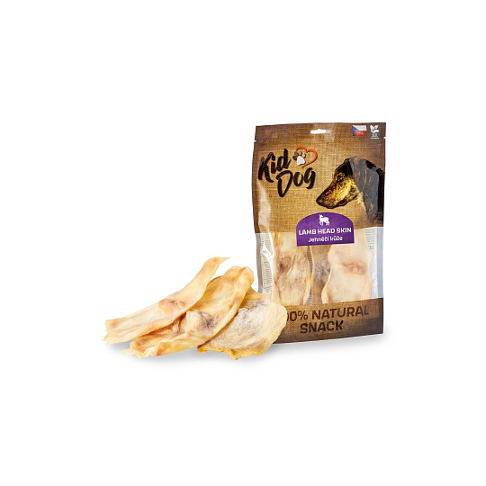 KIDDOG 100% Natural Snack, jehněčí kůže z hlavy 150 g