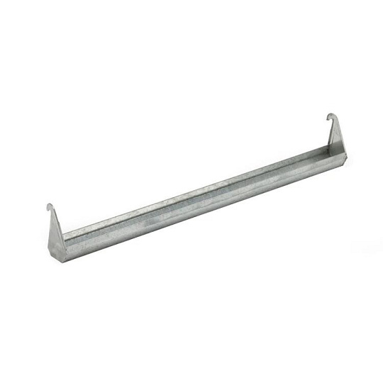 Závěsné žlabové krmítko pro kuřata, křepelky, drůbež - 80 cm, plechové