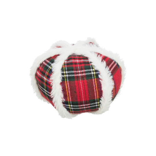 Xmas Ball - vánoční látkový míč zdobený plyšem, 15 cm Xmas Ball - vánoční látkový míč zdobený plyšem, 15 cm