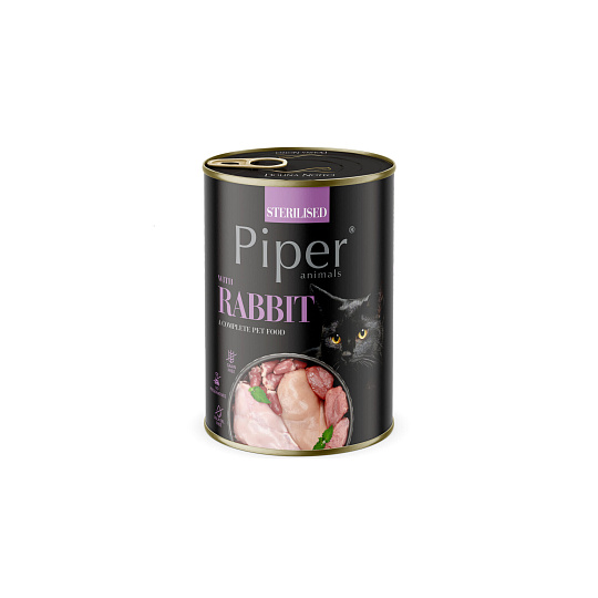 NEW PIPER CAT konzerva pro sterilizované kočky, s králíkem, 400g