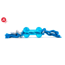 JK - hračka pro psy bavlna + kost z termoplastické pryže 8,5cm, modrá