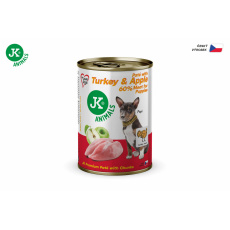 JK Premium Turkey &#38; Apple for Puppies, Paté with Chunks, 60 % Meat, krůtí s jablky, prémiová konzerva pro štěňata, 400 g