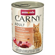 ANIMONDA konzerva CARNY Adult - kuře, krůta+kachní srdce 400g ANIMONDA konzerva CARNY Adult - kuře, krůta+kachní srdce 400g