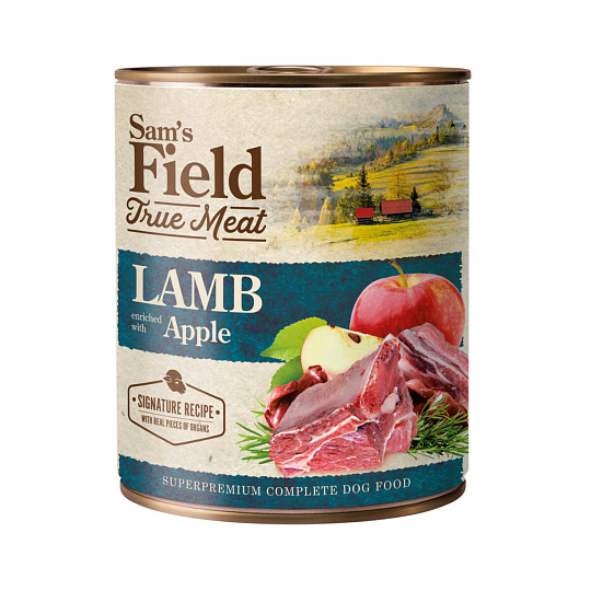 Sams Field masová konzerva 800g ( Lamb Meat & Apple ) Sams Field masová konzerva 800g ( Lamb Meat & Apple )