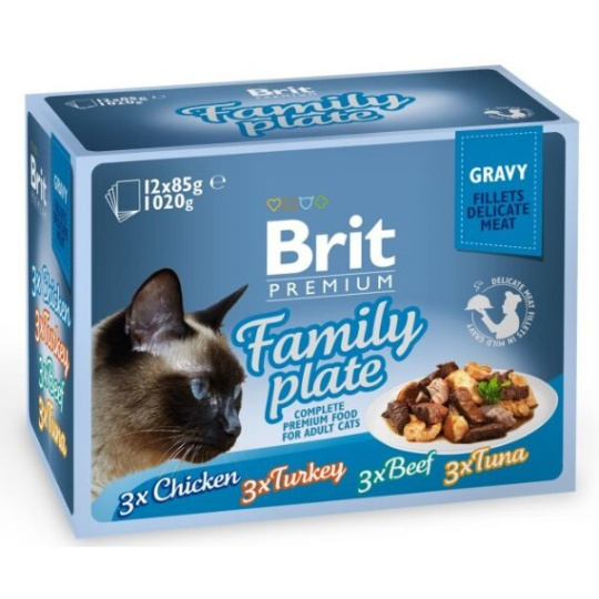 BRIT Premium by Nature Cat Delicate Fillets in Gravy Rodinný talíř 12x85g BRIT Premium by Nature Cat Delicate Fillets in Gravy Rodinný talíř 12x85g