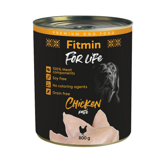 Fitmin For Life konzerva pro psy 400g.kuřecí paté