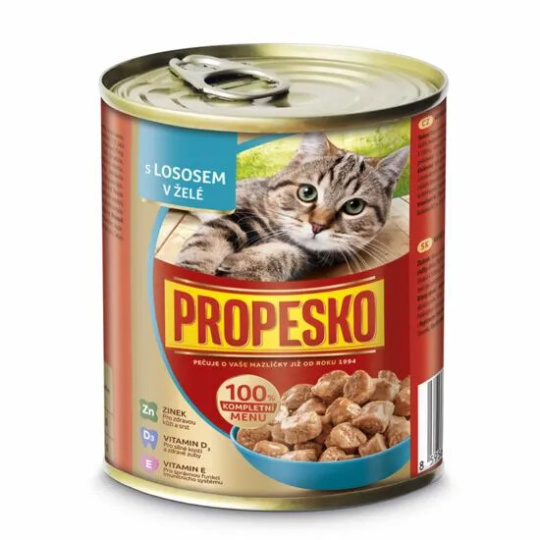 Propesko  Cat losos želé, kousky 830g