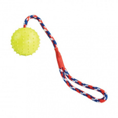 Vrhací Gumový míč na laně  7/39 cm, přírodní guma  HipHop