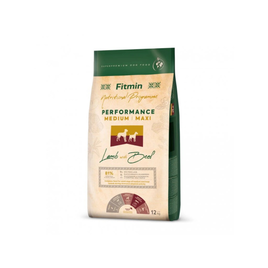 FITMIN Dog Medium Maxi Perfomance Lamb/ Beef 12kg