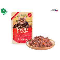 Sams Field True Meat Fillets with Beef / Beetroot for sterilized cats, kapsička pro kočky 85 g 