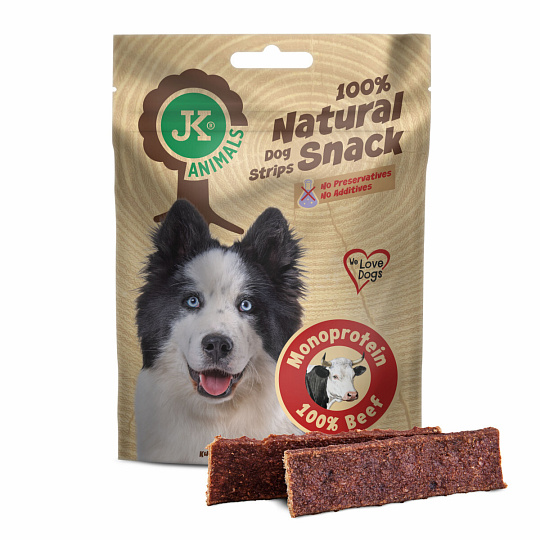 JK ANIMALS 100% Natural Snack, Monoprotein Beef, 100% HOVĚZÍ, 100 g