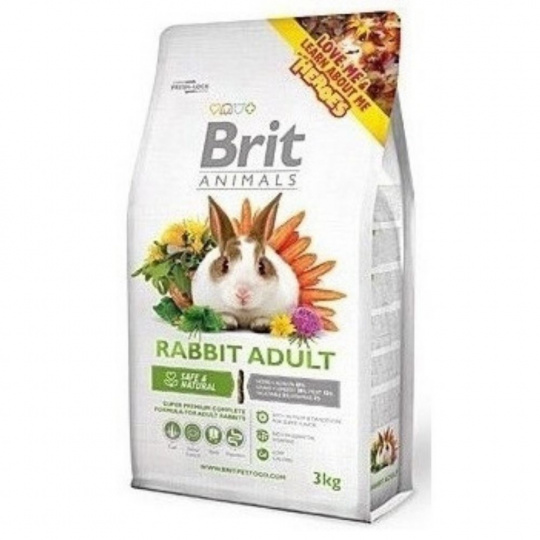 Brit animals 3,0kg králík adult complete
