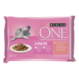 PURINA ONE 4 x 85g JUNIOR minifiletky , losos ve šťávě