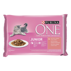PURINA ONE 4 x 85g JUNIOR minifiletky , losos ve šťávě