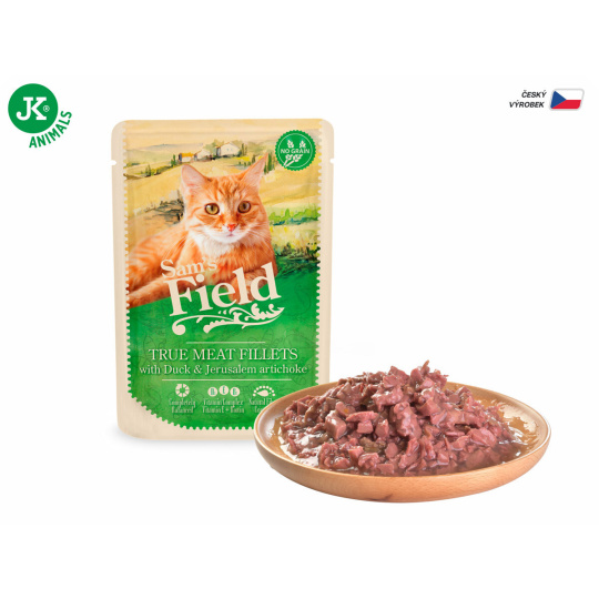Sams Field True Meat Fillets with Duck & Jerusalem Artichoke, kapsička pro kočky 85 g 