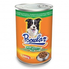 Popular 1240g dog drůbeží kousky v omáčce Popular 1240g dog drůbeží kousky v omáčce