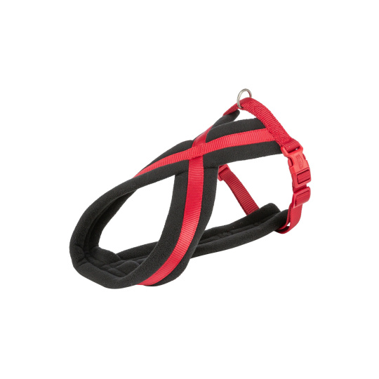 Nylonový postroj PREMIUM podšitý : L- XL 70 -110cm / 25mm, červená